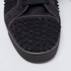 Pre Owned Christian Louboutin Dark Grey Suede Louis Spike High Top Sneakers Size 44