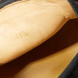 Pre Owned Christian Louboutin Black Suede Spike Pik Boat Slip On Sneakers Size 41.5