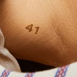 Pre Owned Christian Louboutin Multicolor Canvas And Suede Junior Spikes Sneakers Size 41