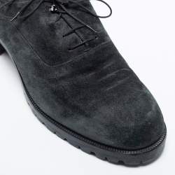 Christian Louboutin Dark Green Suede  Lace Up  Oxfords Size 45.5