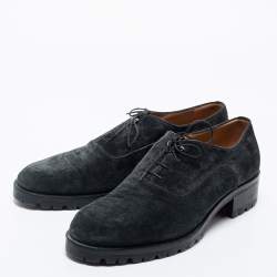 Christian Louboutin Dark Green Suede  Lace Up  Oxfords Size 45.5