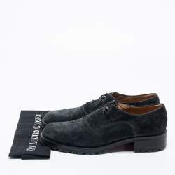 Christian Louboutin Dark Green Suede  Lace Up  Oxfords Size 45.5