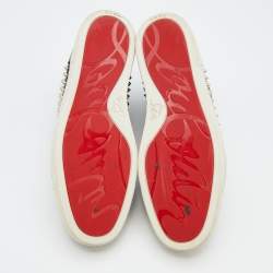 مملوكة مسبقًا Christian Louboutin Black Leather Louis Spikes High Top Sneakers Size 44.5