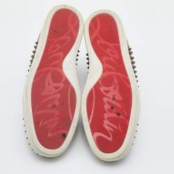 مملوكة مسبقًا Christian Louboutin Beige Suede Louis Spikes High Top Sneakers Size 45