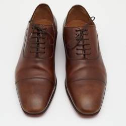 Christian Louboutin Brown Leather Grecco Lace Up Oxfords Size 42