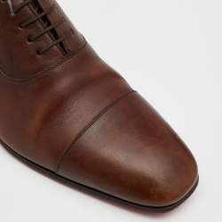 Christian Louboutin Brown Leather Grecco Lace Up Oxfords Size 42