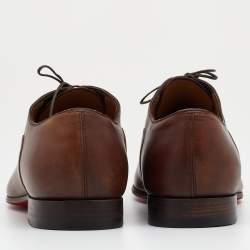 Christian Louboutin Brown Leather Grecco Lace Up Oxfords Size 42