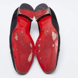 Christian Louboutin Black Fabric and Suede Strass Alpha Male Oxfords Size 42.5