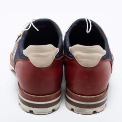 Pre Owned Christian Louboutin Multicolor Leather And Neoprene Luis Spiked Cap Toe Derby Size 43