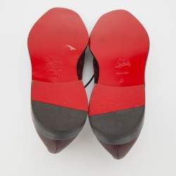 Christian Louboutin Burgundy Leather and Suede Bruno Zip Detail Derby Size 41