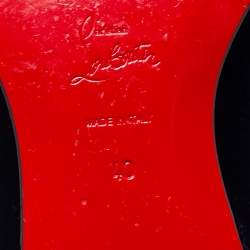 مملوكة مسبقًا Christain Louboutin Navy Blue Velvet Dandelion Crystal Embellished Smoking Slippers Size 40