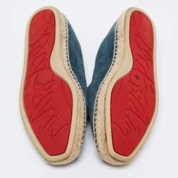 Christian Louboutin Blue Suede Nanou Orlato Espadrille Flats Size 40