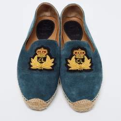 Christian Louboutin Blue Suede Nanou Orlato Espadrille Flats Size 40