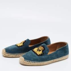Christian Louboutin Blue Suede Nanou Orlato Espadrille Flats Size 40