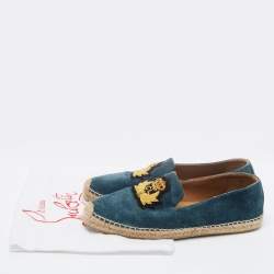 Christian Louboutin Blue Suede Nanou Orlato Espadrille Flats Size 40