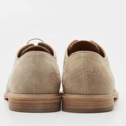 Pre Owned Christian Louboutin Grey Suede and Leather Oxfords Size 45.5