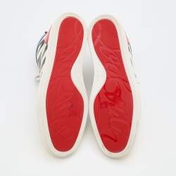 Pre Owned Christian Louboutin Multicolor Patent Leather Rantus Stripes High Top Sneakers Size 43