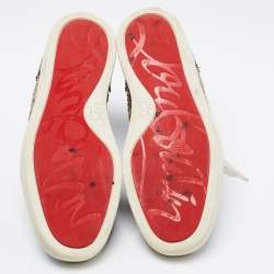 Christian Louboutin Tricolor Leather and Python Rantus Orlato High Top Sneakers Size 39.5