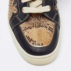 Christian Louboutin Tricolor Leather and Python Rantus Orlato High Top Sneakers Size 39.5