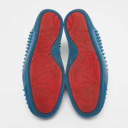 مملوكة مسبقًا Christian Louboutin Blue Leather Louis Spike High Top Sneakers Size 43