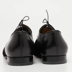 Christian Louboutin Black Leather and Suede Lace Up Derby Size 43