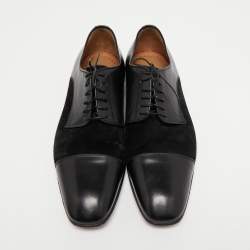 Christian Louboutin Black Leather and Suede Lace Up Derby Size 43