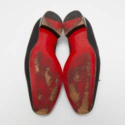Christian Louboutin Black Fabric Dandelion Tassel Loafers Size 41.5