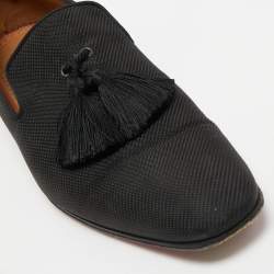 Christian Louboutin Black Fabric Dandelion Tassel Loafers Size 41.5