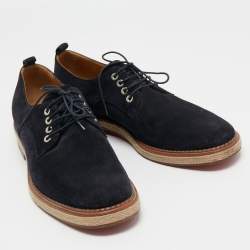 Christian Louboutin Navy Blue Suede Lace Up Derby Size 43