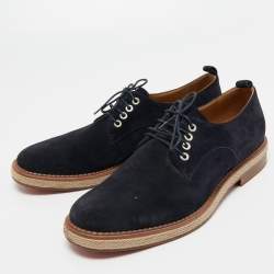 Christian Louboutin Navy Blue Suede Lace Up Derby Size 43