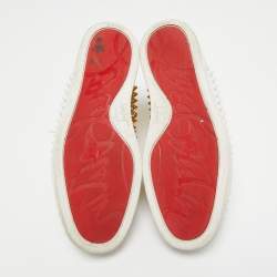 Christian Louboutin White Leather Louis Spikes High Top Sneakers Size 39.5