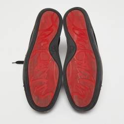 مملوكة مسبقًا Christian Louboutin Black Suede Lou Spikes High Top Sneakers Size 44