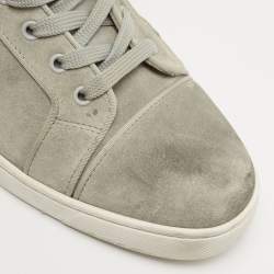 Pre Owned Christian Louboutin Grey Suede Louis Orlato High Top Sneakers Size 41.5 