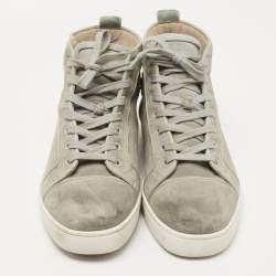 Pre Owned Christian Louboutin Grey Suede Louis Orlato High Top Sneakers Size 41.5 