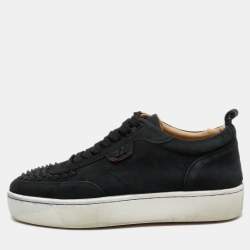 Happyrui Spikes Suede Sneakers in Black - Christian Louboutin