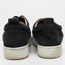 Christian Louboutin Black Suede Happyrui Spike Sneakers Size 41.5  