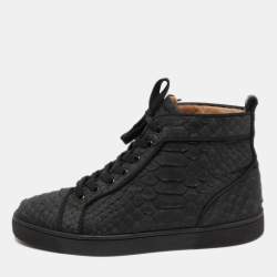 Christian Louboutin Louis Orlato Flat High Top Sneaker in Bk01-Black