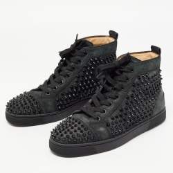 Christian Louboutin Spike Suede High Top Sneakers Shoes Black EU 41 From  Japan