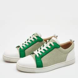 Christian Louboutin Canvas and Leather Rantulow Sneakers Size 44