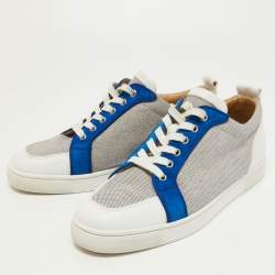 Christian Louboutin Multicolor Canvas and Leather Rantulow Sneakers Size 44
