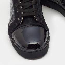 مملوكة مسبقًا Christian Louboutin Black Patent leather and Fabric High Top Sneakers Size 44
