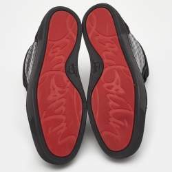 مملوكة مسبقًا Christian Louboutin Black Patent leather and Fabric High Top Sneakers Size 44