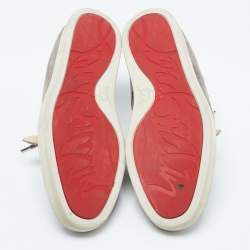 Christian Louboutin Grey Suede Buckle Low Top Sneakers Size 43