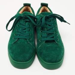 Christian Louboutin Green Suede Louis Junior Sneakers Size 40 