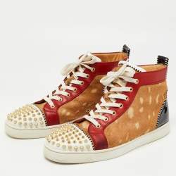 Christian Louboutin Multicolor Patent and Leather Louis Spikes