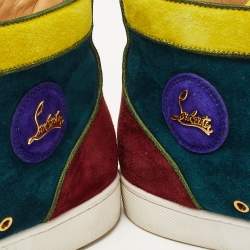 Christian Louboutin Tricolor Suede And Leather Rantus Orlato High Top Sneakers Size 43