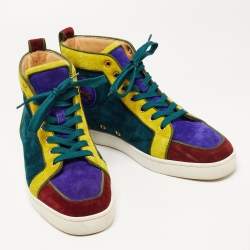 Christian Louboutin Tricolor Suede And Leather Rantus Orlato High Top Sneakers Size 43