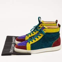 Christian Louboutin Tricolor Suede And Leather Rantus Orlato High Top Sneakers Size 43