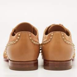 Christian Louboutin Suede and Leather Spike Trim Lace Up Oxfords Size 42.5