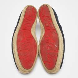 Christian Louboutin Navy Blue Canvas Cario Loubi Espadrilles Size 45